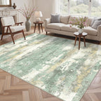 Living Room Rug Washable Rugs Abstract Denim