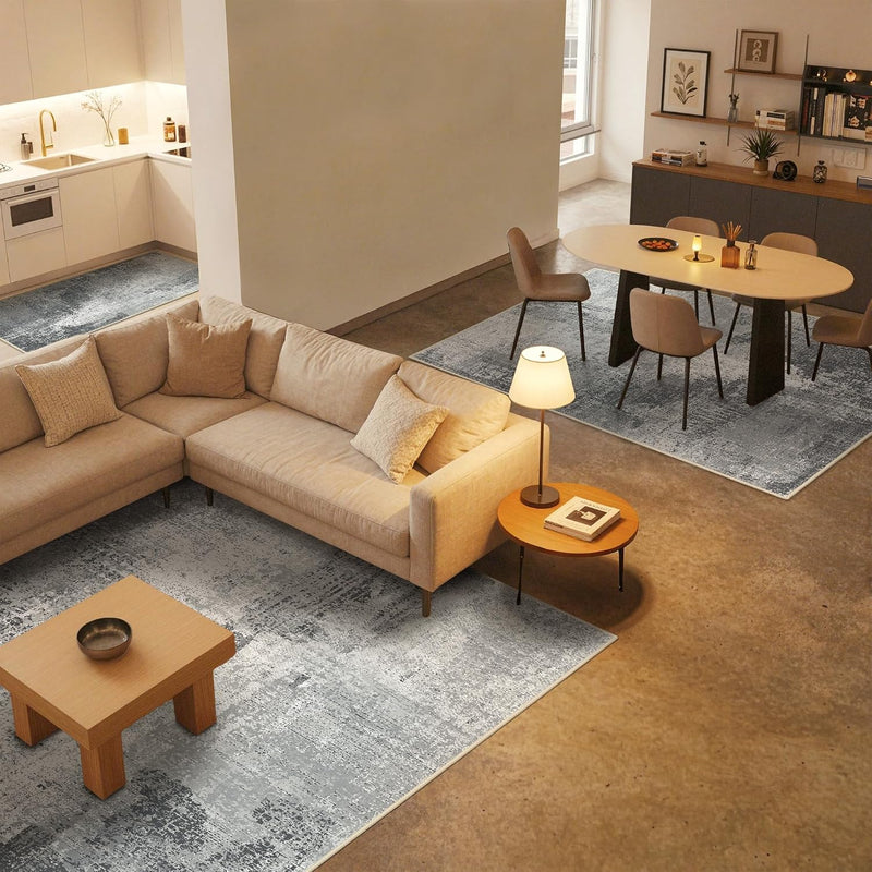 Living Room Rug Washable Rugs Abstract Ochre