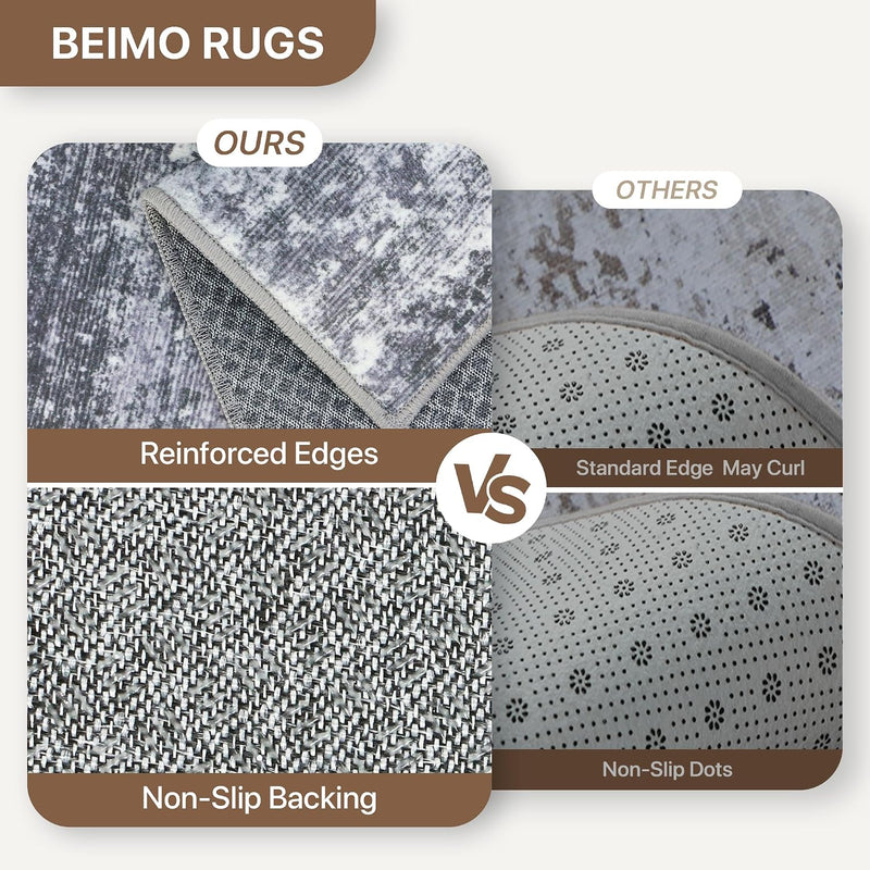 Living Room Rug Washable Rugs Abstract Ochre