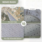 Living Room Rug Washable Rugs Abstract Ochre