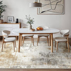 Living Room Rug Washable Rugs Abstract Ochre