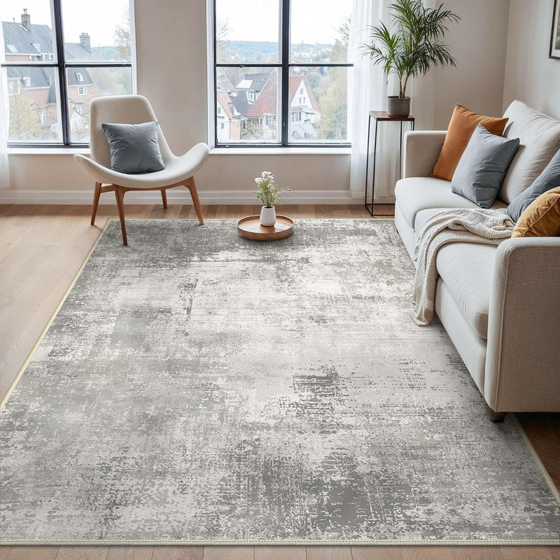 Living Room Rug Washable Rugs Abstract Ochre
