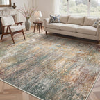 Living Room Rug Washable Rugs Abstract Ochre