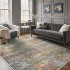 Living Room Rug Washable Rugs Abstract Ochre