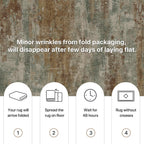 Living Room Rug Washable Rugs Abstract Ochre