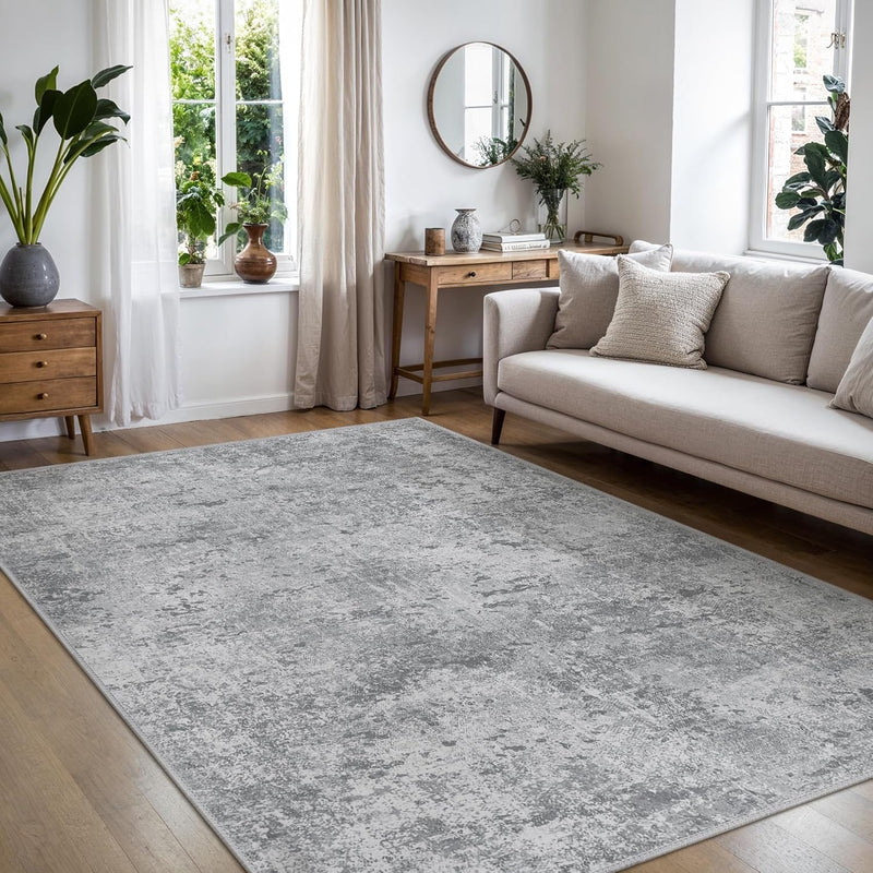 Living Room Rug Washable Rugs Abstract Ochre