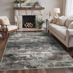 Living Room Rug Washable Rugs Abstract Ochre