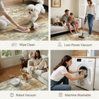 Living Room Rug Washable Rugs Abstract Ochre