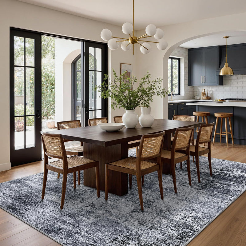 Living Room Rug Washable Rugs Abstract Ochre