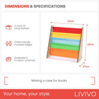 Livivo Colorful Kids Bookshelf 4 Tier Children's Bookcase