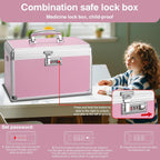 Lockable Medicine Box 13.4''x 7.6''x 7.6'' Safe Combination