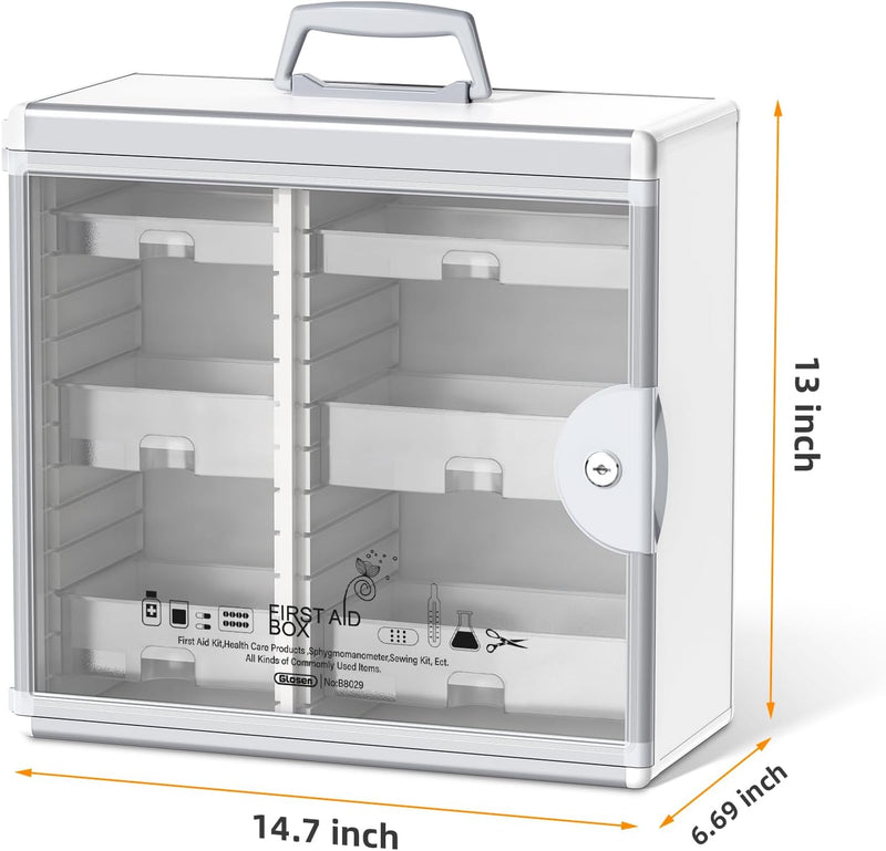 Lockable Medicine Cabinet Organiser Bathroom Storage Box