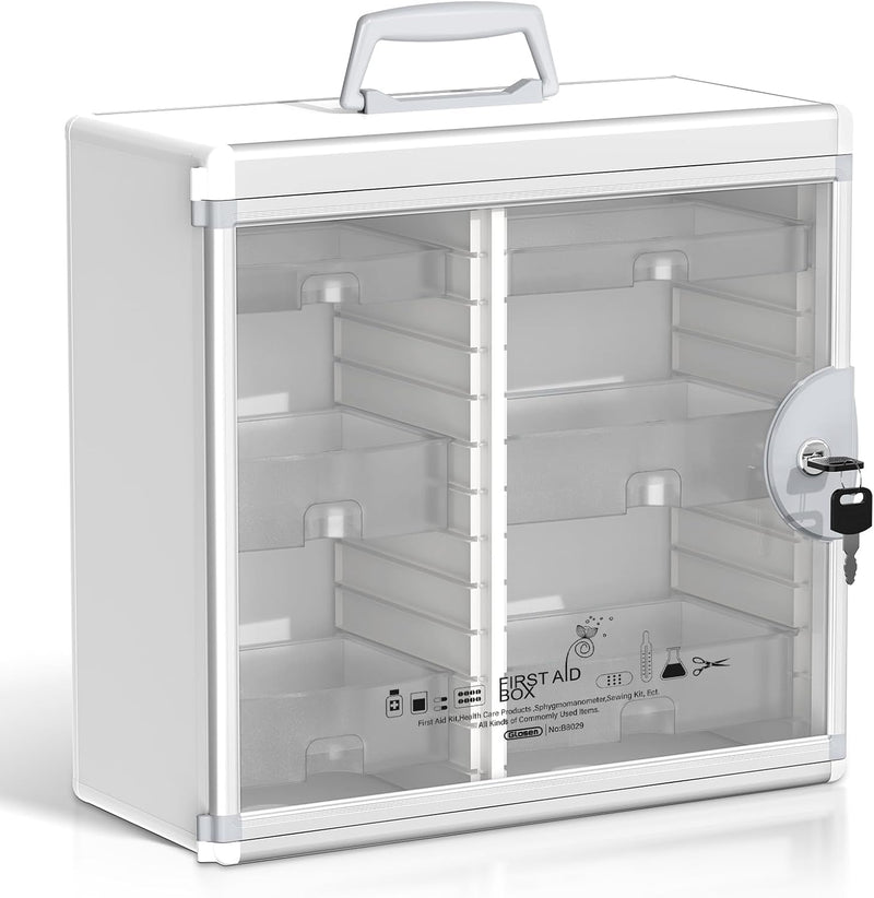 Lockable Medicine Cabinet Organiser Bathroom Storage Box