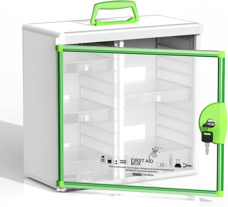 Lockable Medicine Cabinet Organiser Bathroom Storage Box