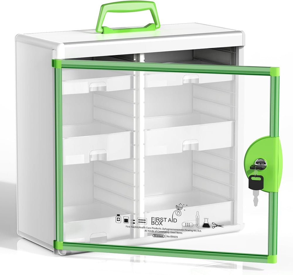 Lockable Medicine Cabinet Organiser Bathroom Storage Box