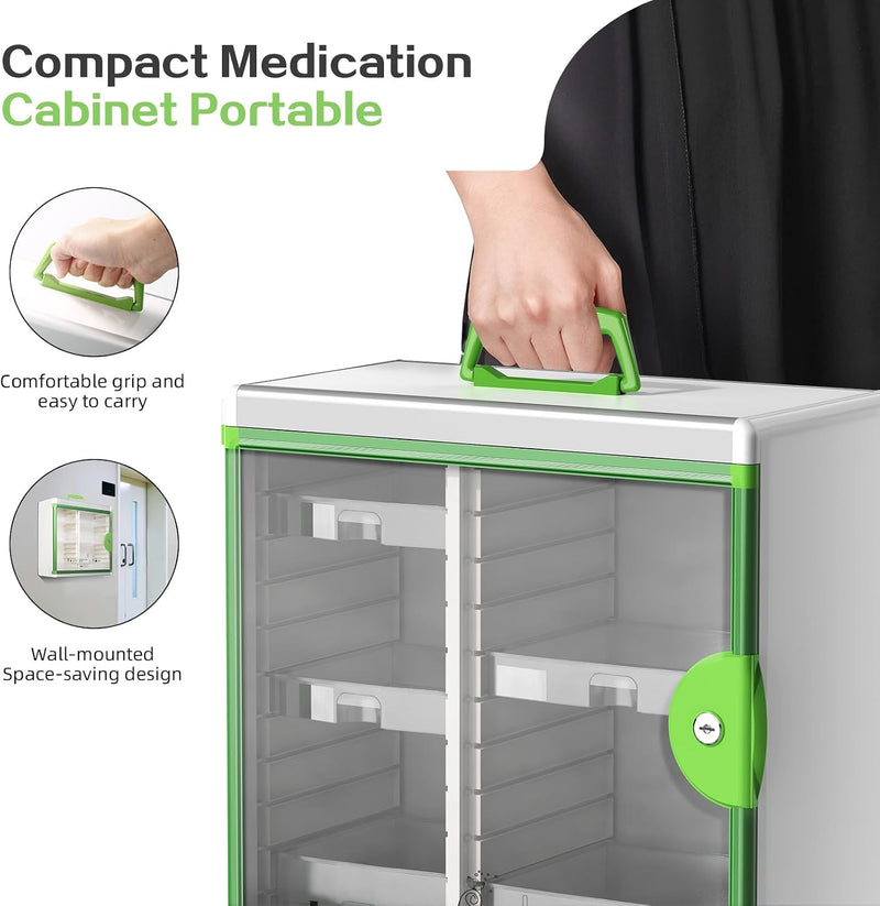 Lockable Medicine Cabinet Organiser Bathroom Storage Box