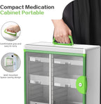 Lockable Medicine Cabinet Organiser Bathroom Storage Box