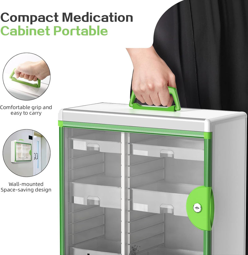 Lockable Medicine Cabinet Organiser Bathroom Storage Box