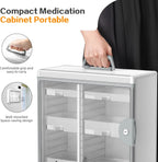 Lockable Medicine Cabinet Organiser Bathroom Storage Box