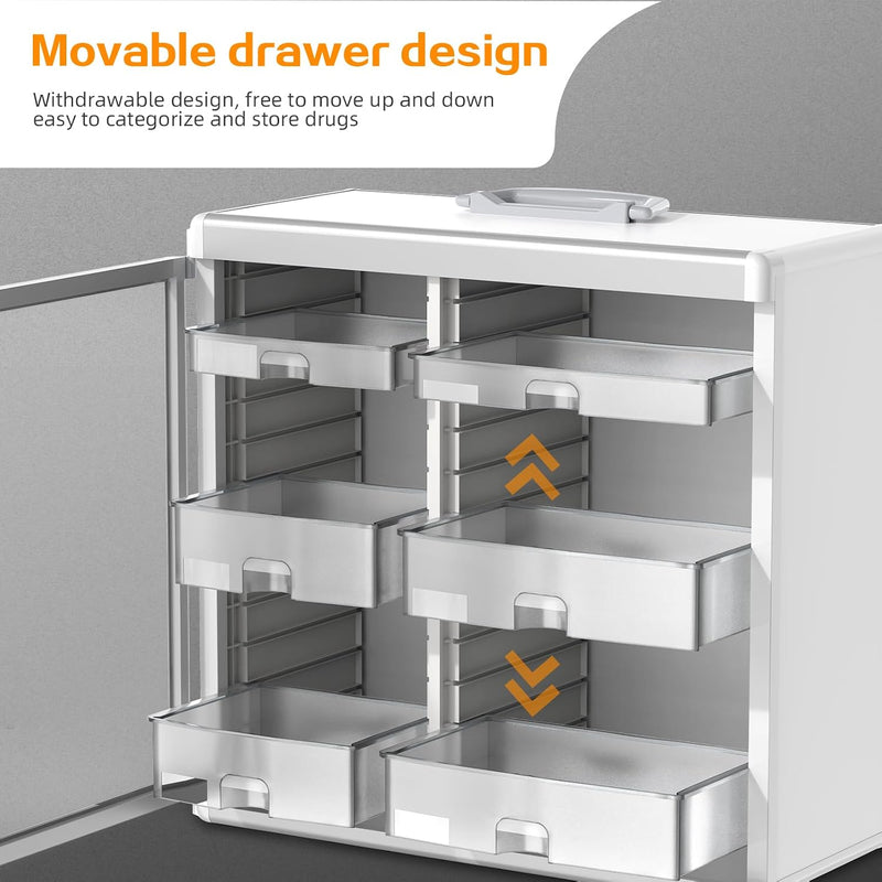 Lockable Medicine Cabinet Organiser Bathroom Storage Box