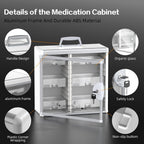 Lockable Medicine Cabinet Organiser Bathroom Storage Box