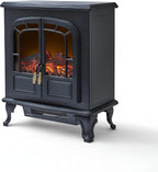 Log Effect Stove Fire with Realistic LED Flame