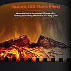 Log Effect Stove Fire with Realistic LED Flame