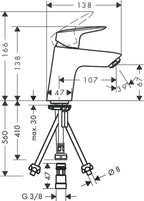 Logis Bathroom Tap with Push-Open Waste Set Sink