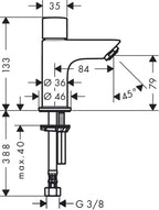 Logis Bathroom Tap with Push-Open Waste Set Sink