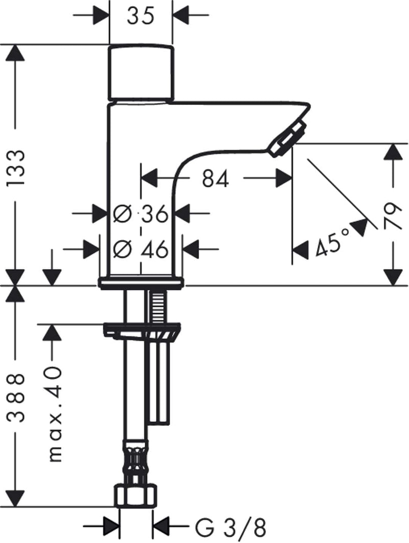 Logis Bathroom Tap with Push-Open Waste Set Sink