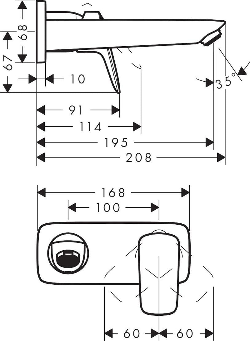 Logis Bathroom Tap with Push-Open Waste Set Sink