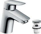 Logis Bathroom Tap with Push-Open Waste Set Sink