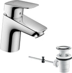 Logis Bathroom Tap with Push-Open Waste Set Sink