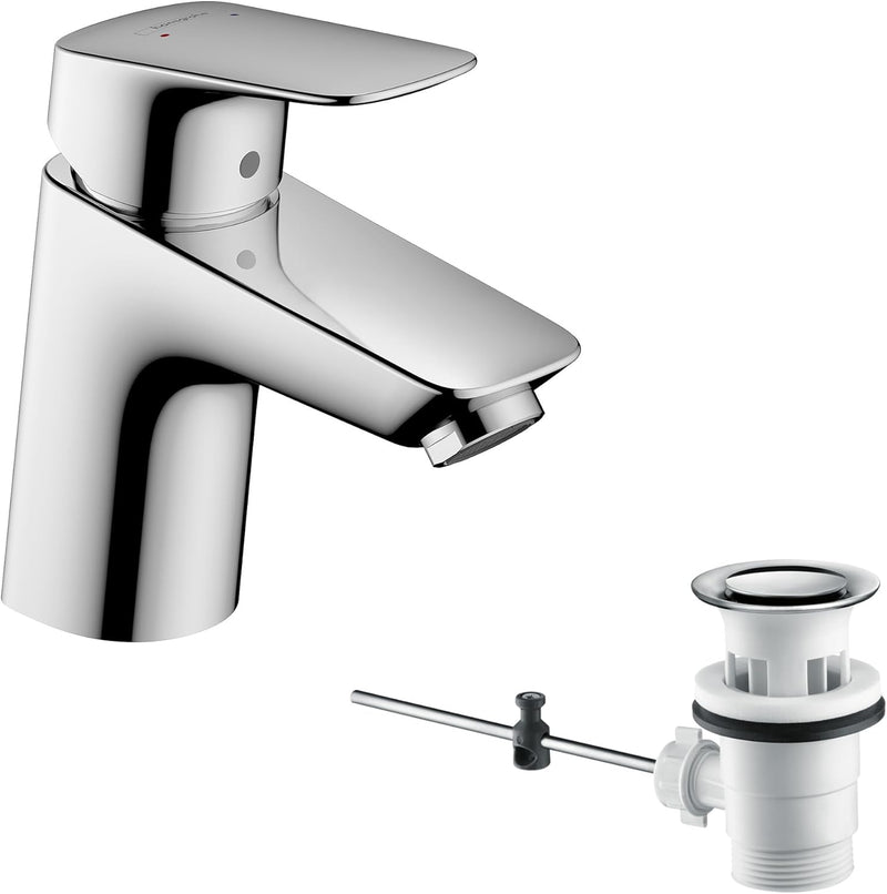Logis Bathroom Tap with Push-Open Waste Set Sink