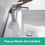 Logis Bathroom Tap with Push-Open Waste Set Sink