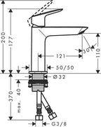 Logis Fine Bathroom Tap with Push-Open Waste Set