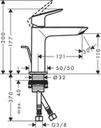 Logis Fine Bathroom Tap with Push-Open Waste Set