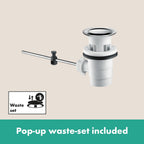 Logis Fine Bathroom Tap with Push-Open Waste Set