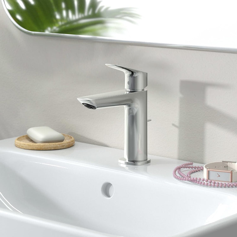 Logis Fine Bathroom Tap with Push-Open Waste Set