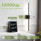 Lohas-LED Battery Operated Wall Sconces Sconce 10000mah (Set of 2)