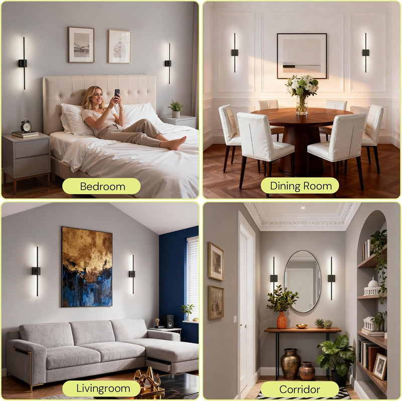 Battery Operated Wall Sconces Sconce 10000mah Rechargeable 6000K (Set of 2)