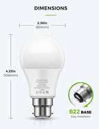 Lohas-LED Bayonet Light Bulb 9W B22 LED Bulbs (6 Pack)