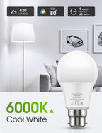 Lohas-LED Bayonet Light Bulb 9W B22 LED Bulbs (6 Pack)