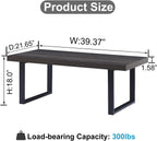 Long Oak Coffee Table Rustic Wooden Farmhouse