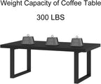 Long Oak Coffee Table Rustic Wooden Farmhouse