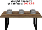 Long Oak Coffee Table Rustic Wooden Farmhouse