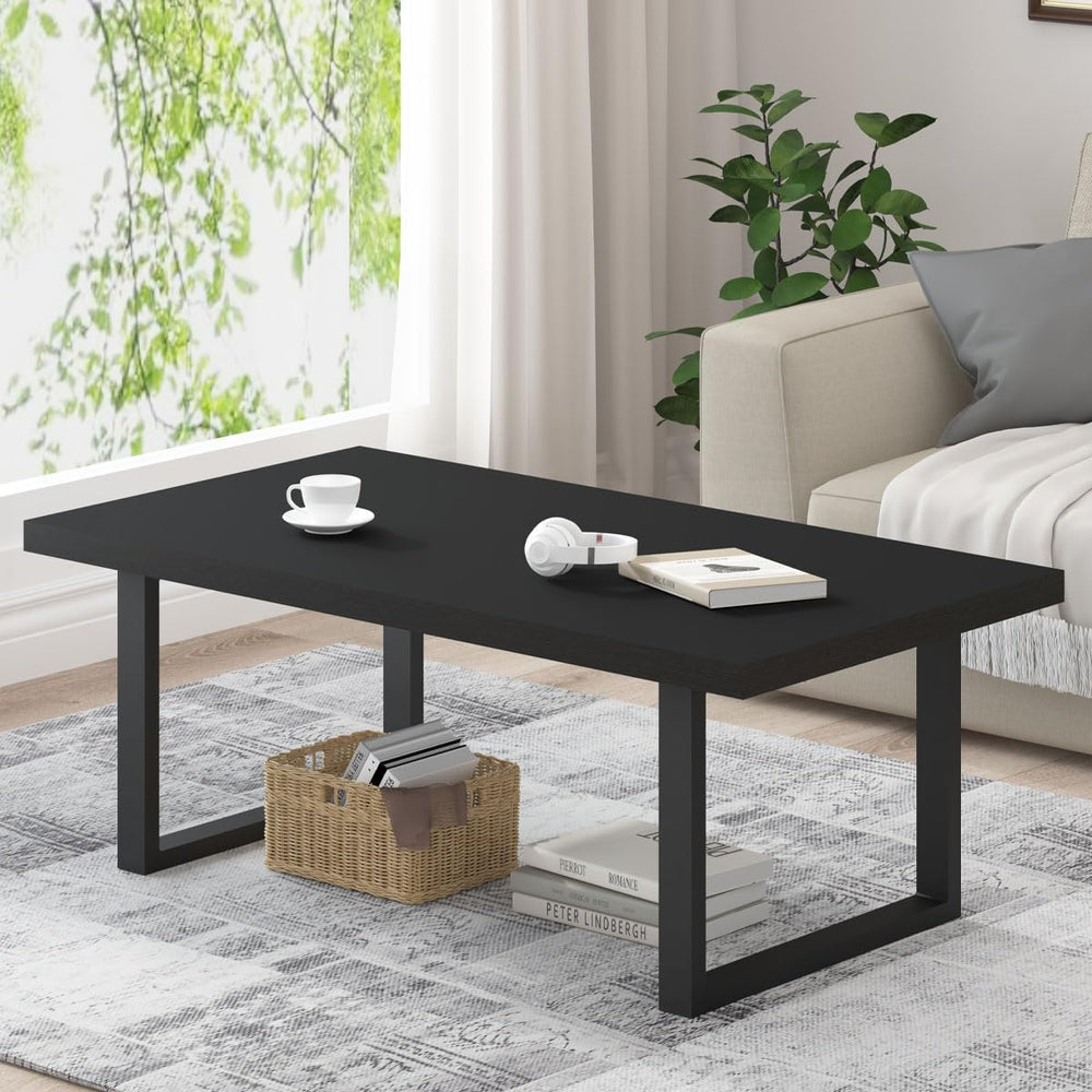 Long Oak Coffee Table Rustic Wooden Farmhouse