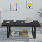 Long Oak Coffee Table Rustic Wooden Farmhouse