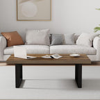 Long Oak Coffee Table Rustic Wooden Farmhouse