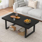 Long Oak Coffee Table Rustic Wooden Farmhouse